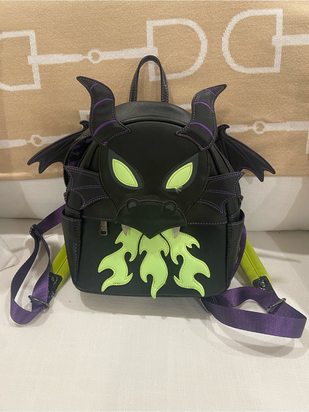 Loungefly Disney Maleficent Dragon Glow In The Dark mini backpack Moveable Wing